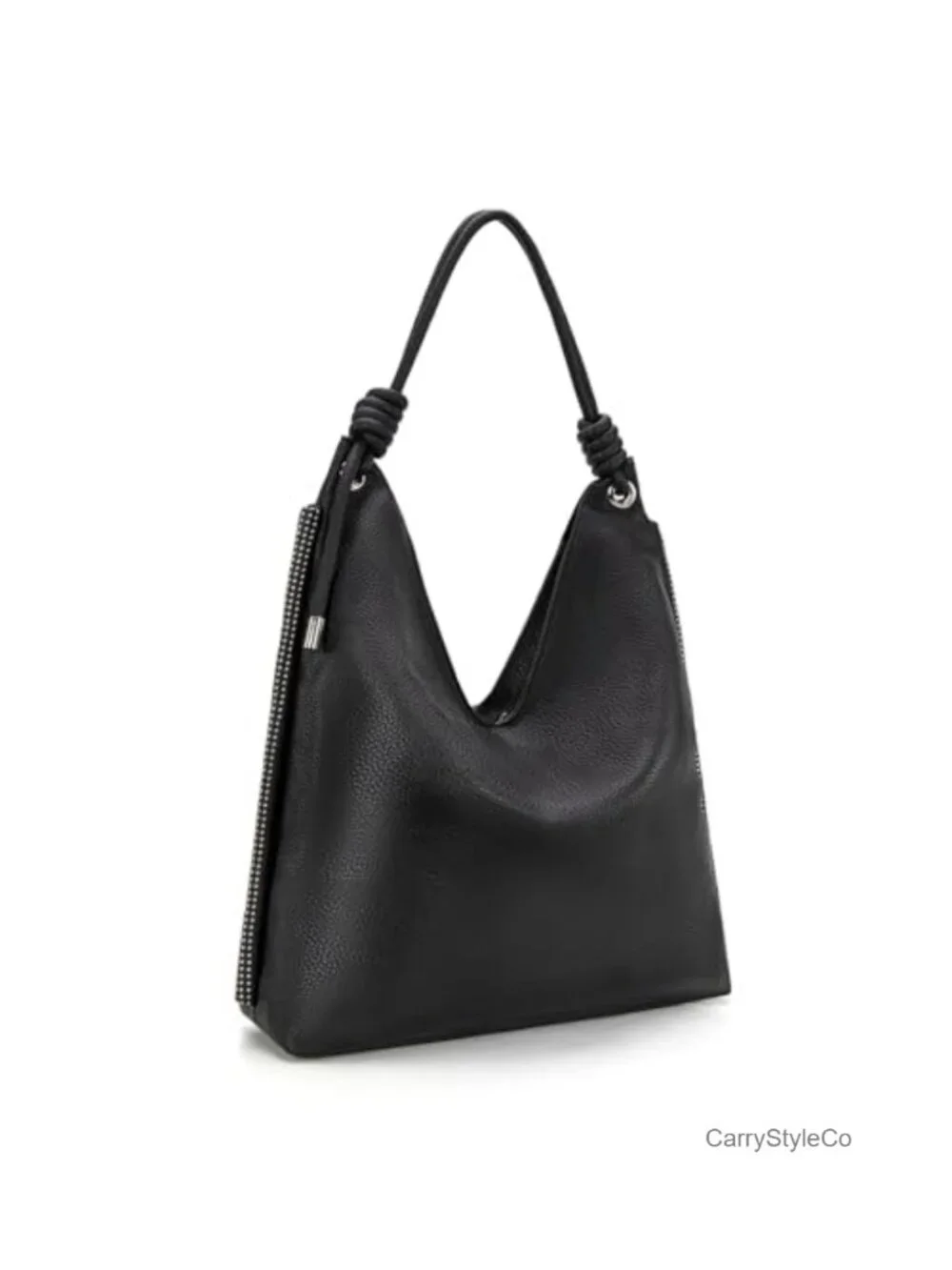 Slouchy Vegan Leather Hobo Shoulder Bag Knotted Handle Large